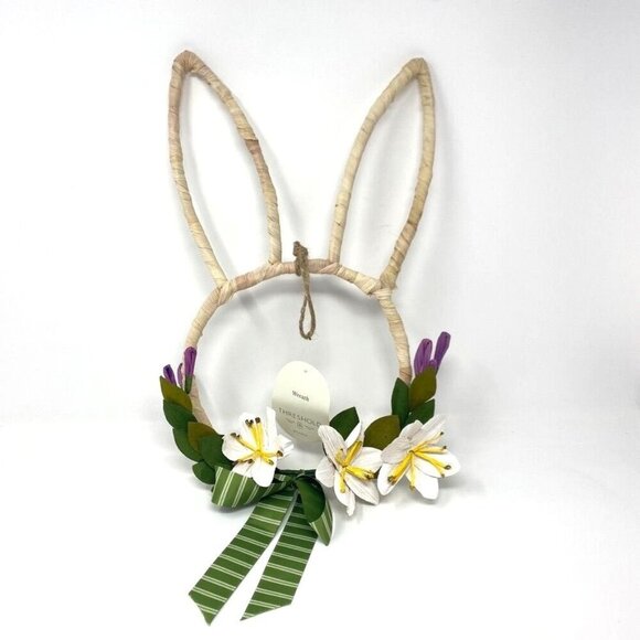 Target Easter Bunny Decorative Wreath Floral Ribbon Threshold™ 20.5" Height - Picture 2 of 7